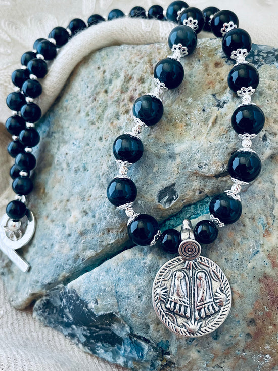 Image Title Charanam Blue Tiger’s Eye Necklace